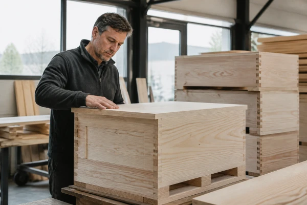 Caisse bois pour machines industrielles Essonne